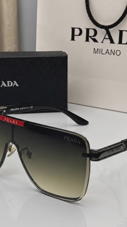 (GS-35) Prada Premium Square Shield Sunglasses – UV Protection Luxury Eyewear