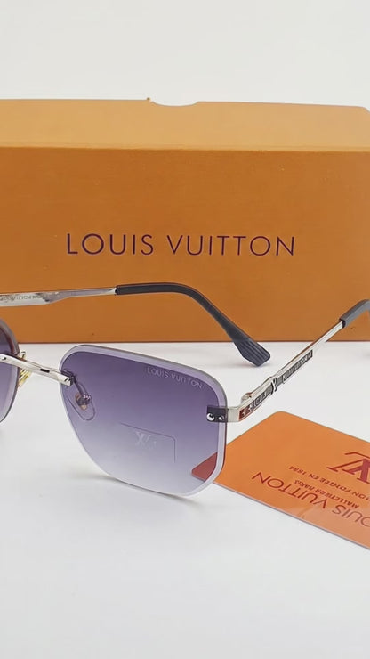 (GS-30)  Luxury Louis Vuitton VRimless Purple Gradient Sunglasses with Premium Metal Frame