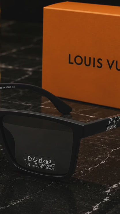 (GS-39) Louis Vuitton Polarized Square Sunglasses – Premium Black Edition