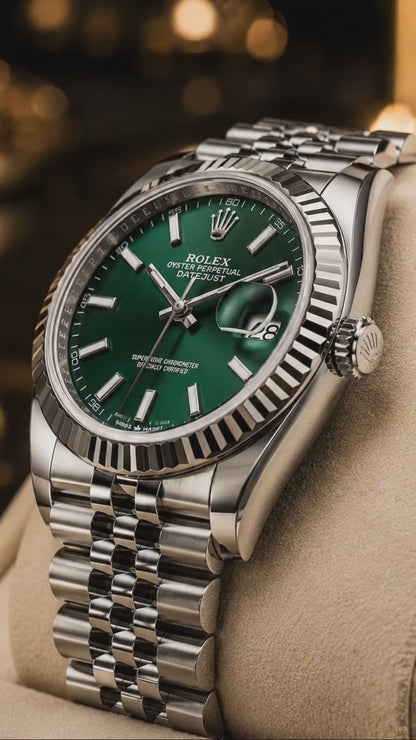 (WH-8) Rolex Datejust Green Dial Jubilee Bracelet Luxury Men's Watch – Premium Stainless Steel Timepiece