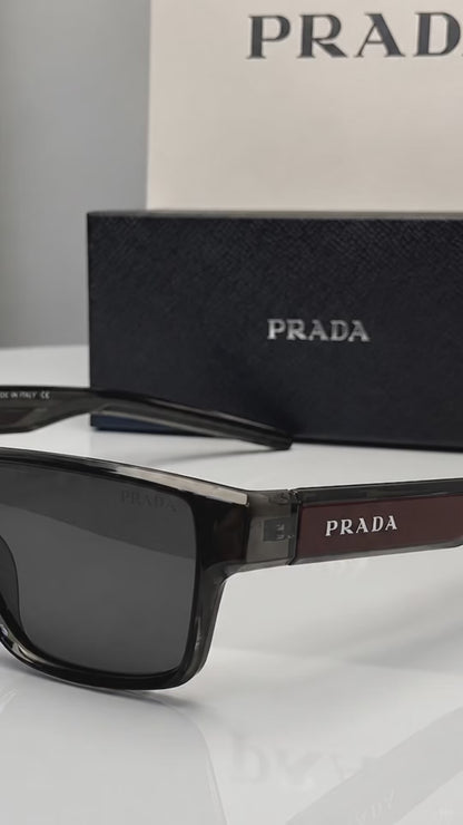 (GS-34) Prada Premium Square Black Sunglasses – UV Protection Luxury Eyewear