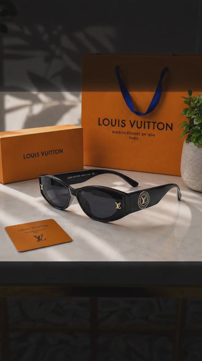 (GS-47) Louis Vuitton Premium Black Cat-Eye Sunglasses – Luxury UV400 Fashion Eyewear