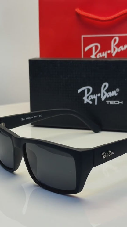 (GS-65) Ray-Ban Tech Black Square Polarized Sunglasses | UV400 Protection | Premium Unisex Eyewear
