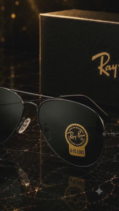 (GS-22) Ray-Ban Aviator Sunglasses | Premium Metal Frame | G-15 UV Protection Lenses | Luxury Eyewear
