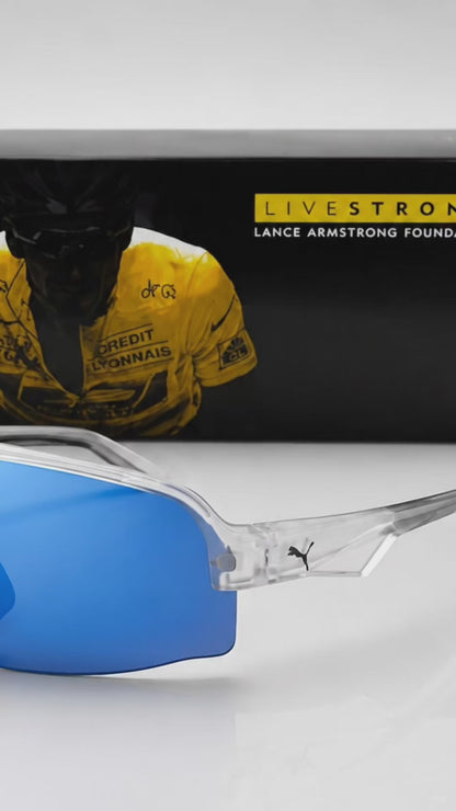 (GS-31) PUMA Shield Sports Sunglasses  | Clear Frame | UV400 Protection