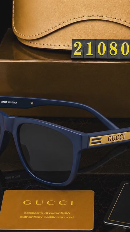 Premium Designer Style Square Sunglasses – UV400 Protection - Gucci Edition