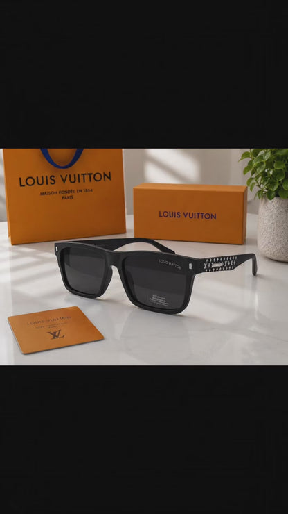 (GS-48) Louis Vuitton Premium Square Black Polarized Sunglasses – Luxury UV400 Designer Eyewear