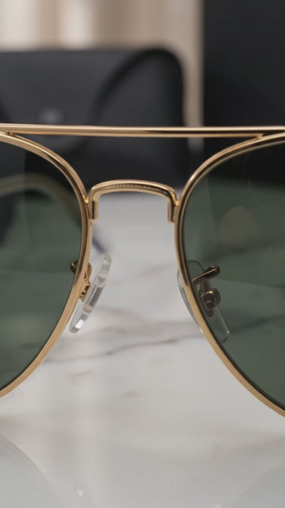 (GS-53)  Classic Aviator G-15 Polarized Sunglasses – Premium UV Protection | Luxury Metal Frame