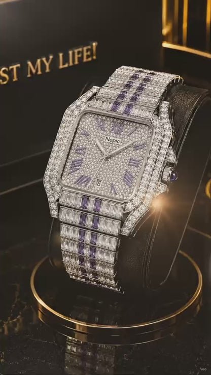 (WH-10) NEPIC Luxury Diamond Watch – Premium Iced Out Crystal Men's Wrist Watch