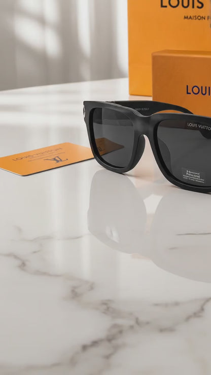(GS-45) Louis Vuitton Premium Black Square Polarized Sunglasses – Luxury UV400 Eyewear