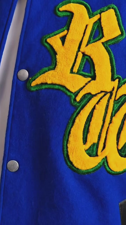 (CJ-9) Royal Blue Varsity Bomber Jacket – Premium Streetwear Baseball Jacket for Men