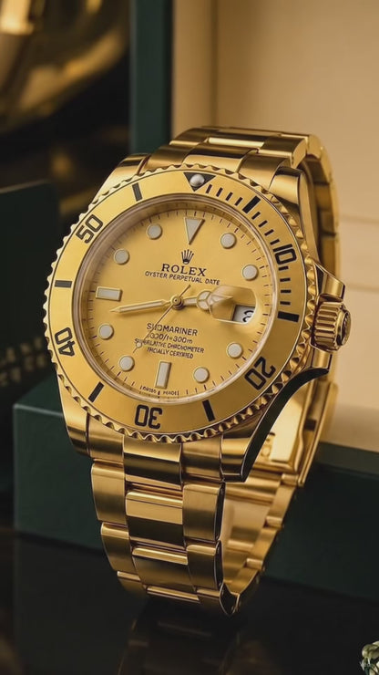 Luxury Gold Stainless Steel Diver Watch | Premium Automatic Style | Sapphire Crystal | Water Resistant